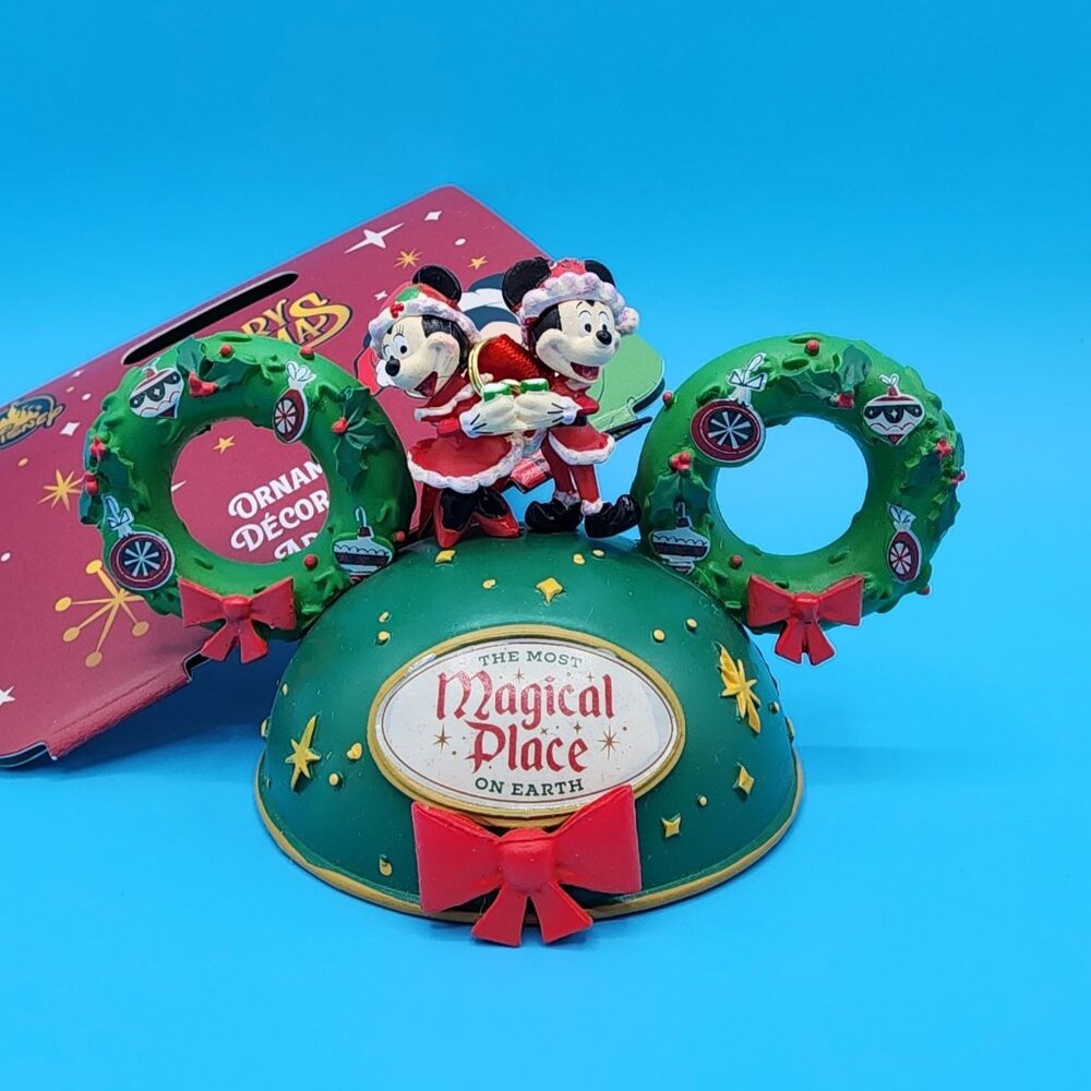 Disney Santa Mickey Minnie Mouse Ornament Christmas Magical Place on Earth NWT